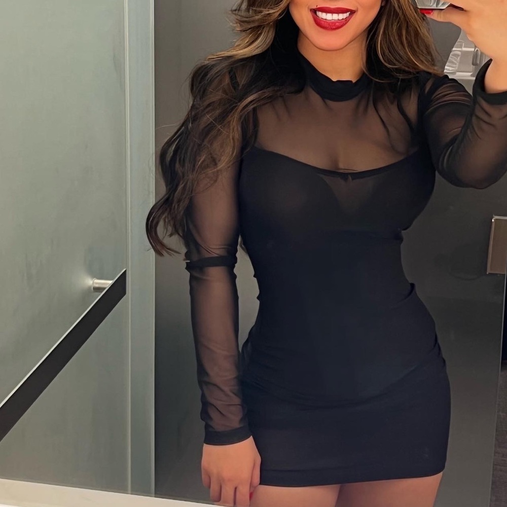 Black mesh dress